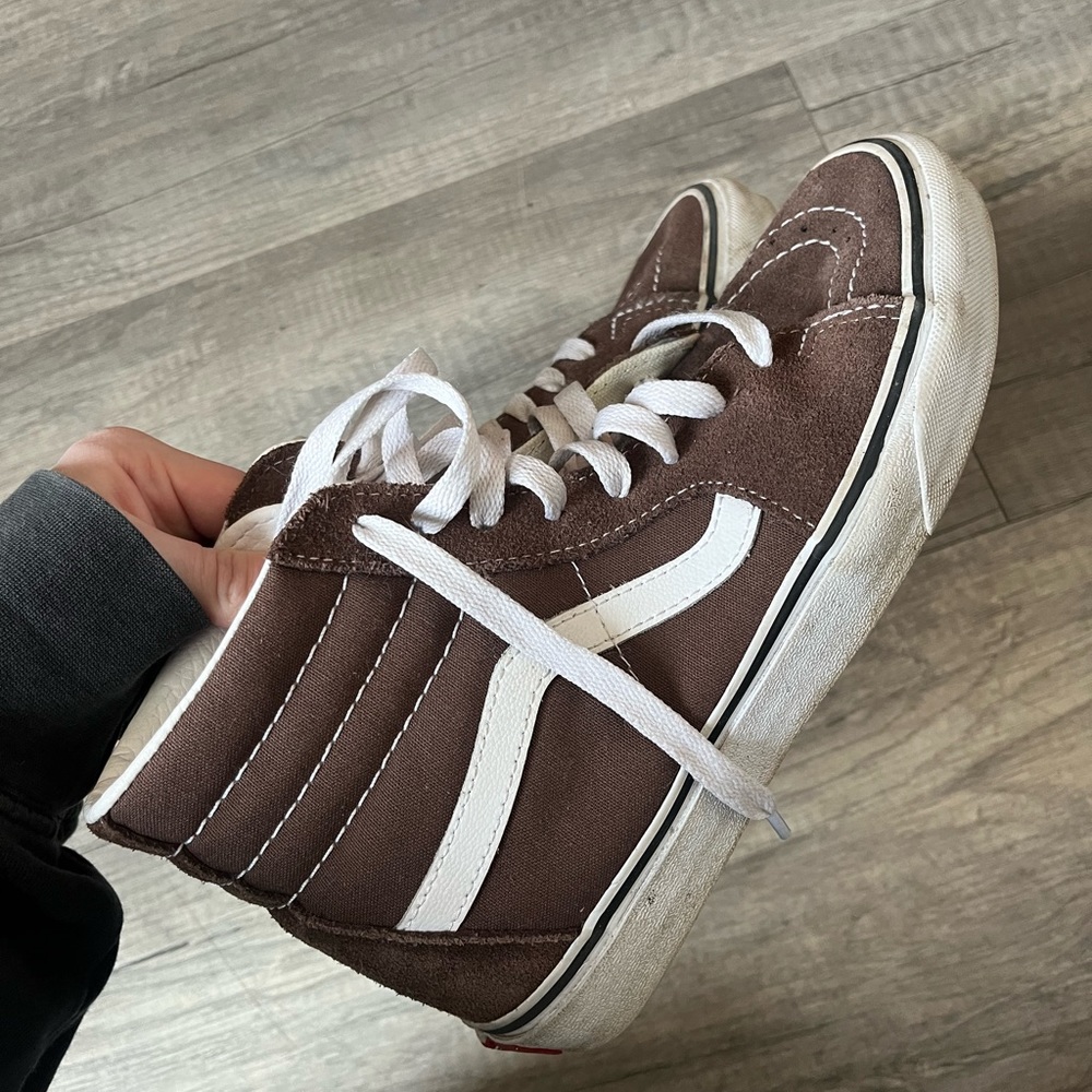 Brown sk8 hi vans sz.8